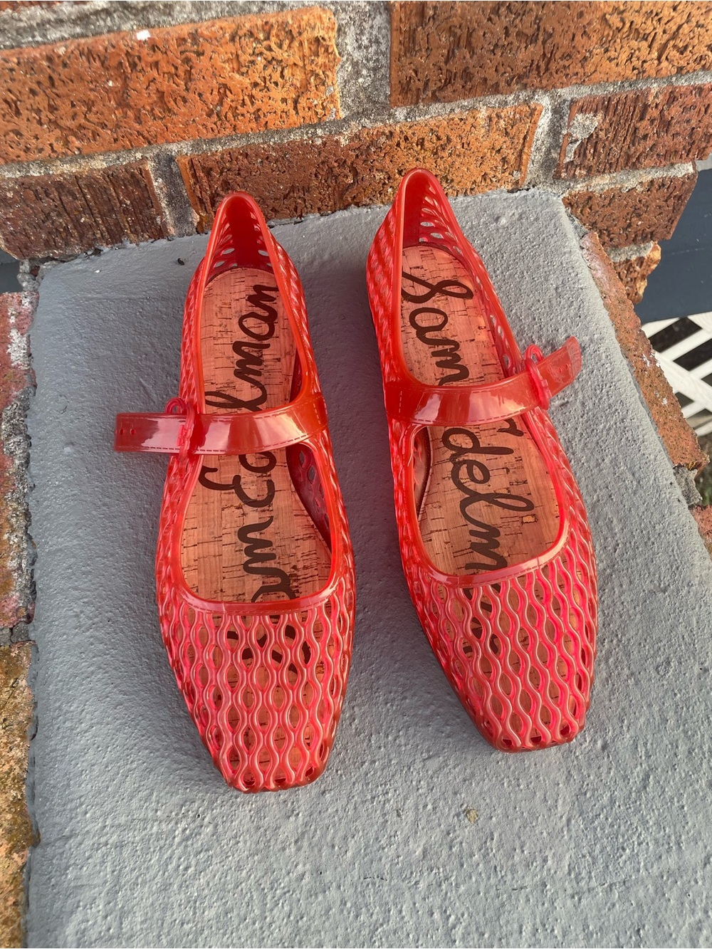 Sam Edelman Michaela Jelly Mary Jane Flats Red Size 9